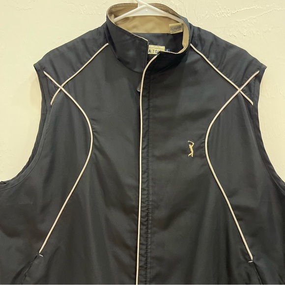 PGA Tour Zip Up Golf Vest Men's Sleeveless Black 100% Polyester L - Picture 2 of 8